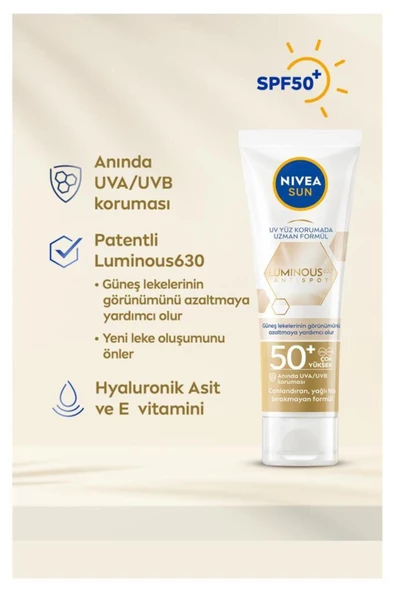 Nivea Luminous630 Leke Karşıtı Güneş Koruyucu Yüz Kremi 40ml, Spf50, Hyalüronik Asit, E Vitamini, Uva/uvb - 5