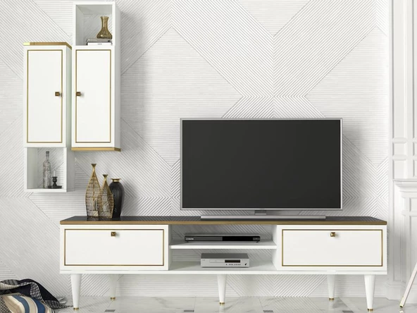 Dekorister Exclusive Ravenna Tv Ünitesi Beyaz-Mermer