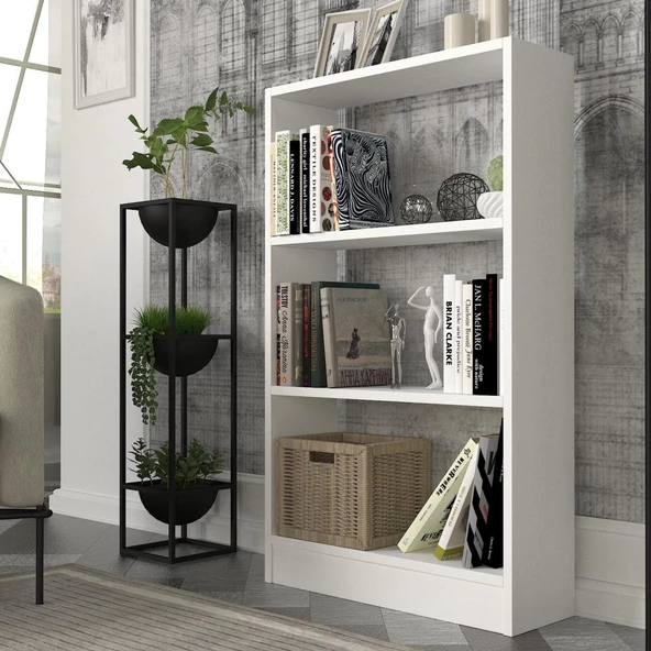 Dekorister Cella 3 Raflı Kitaplık Beyaz - 2