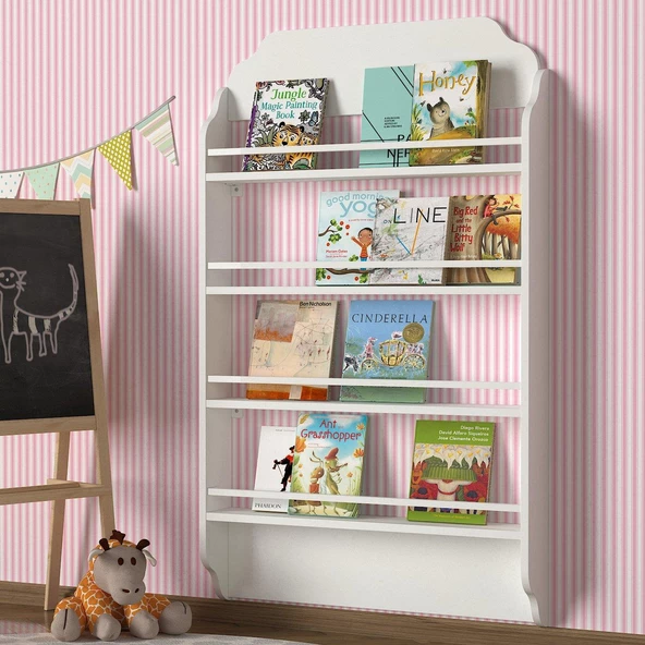 Dekorister Exclusive Montessori Kitaplık Beyaz - 5