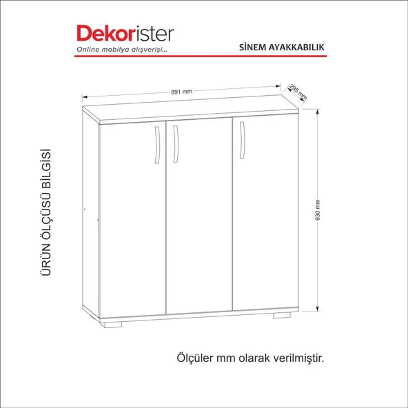 Dekorister Sinem Ayakkabılık Beyaz-Ceviz - 5