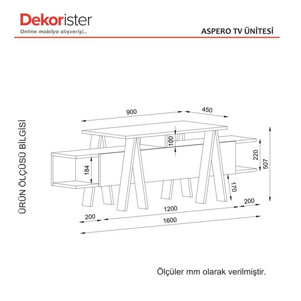 Dekorister Exclusive Aspero Tv Ünitesi Rebab-Antrasit - 7