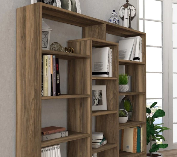 Dekorister Ample Kitaplık Ceviz - Resim 4