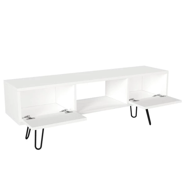 Dekorister Moda Metal Ayaklı Tv Ünitesi Beyaz - 5