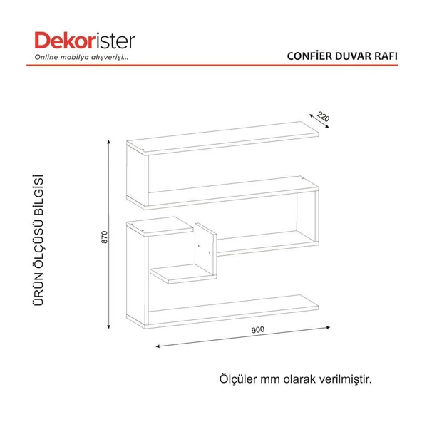 Dekorister Confier Duvar Rafı Beyaz - 4