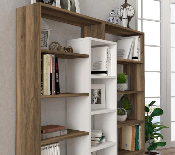 Dekorister Ample Kitaplık Ceviz-Beyaz - 4