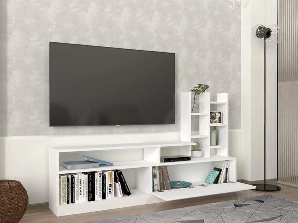 Dekorister Dolunay Kitaplıklı Tv Ünitesi Beyaz - 3