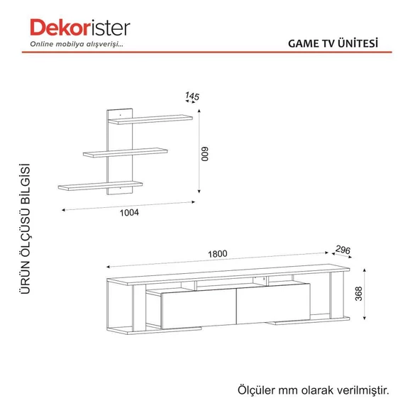 Dekorister Game Tv Ünitesi Beyaz - 8