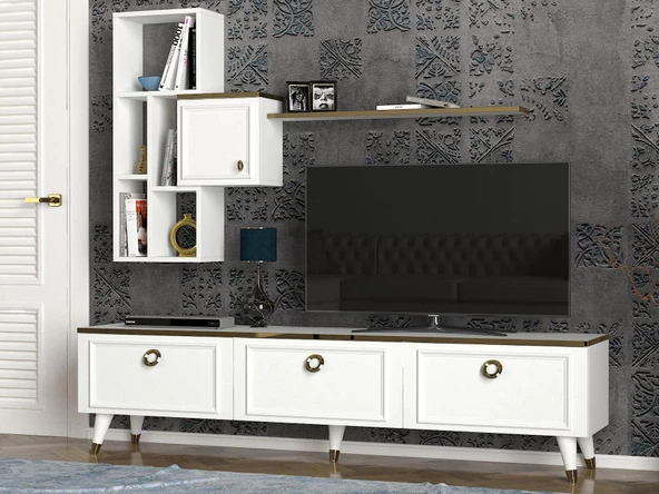 Dekorister Exclusive Kornelya Tv Ünitesi Beyaz - Resim 2