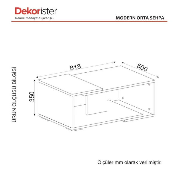 Dekorister Modern Orta Sehpa Beyaz-Ceviz - 6