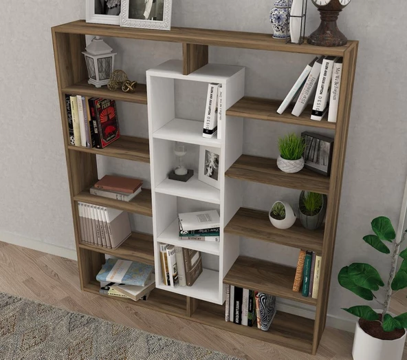 Dekorister Ample Kitaplık Ceviz-Beyaz - 3