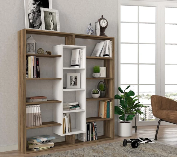 Dekorister Ample Kitaplık Ceviz-Beyaz - 2