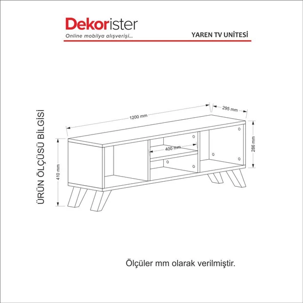 Dekorister Yaren Tv Sehpası Beyaz - Resim 4