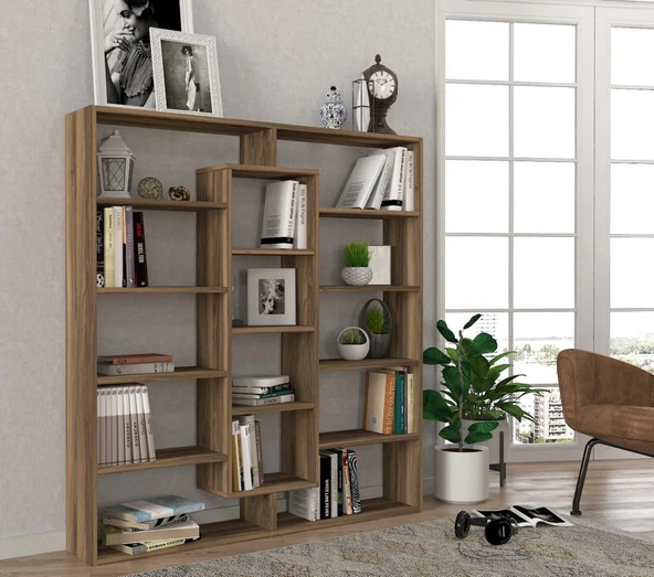 Dekorister Ample Kitaplık Ceviz - Resim 2