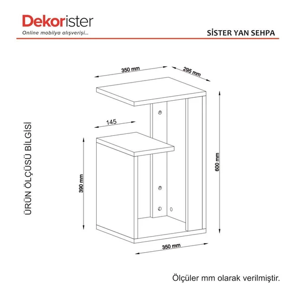 Dekorister Sister Koltuk Yan Sehpa Beyaz - Resim 5