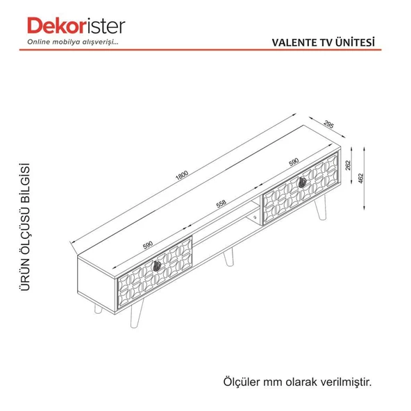 Dekorister Exclusive Valente Tv Sehpası Ceviz-Garden - Resim 7