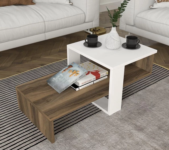 Dekorister Chain Orta Sehpa Beyaz-Ceviz - 3