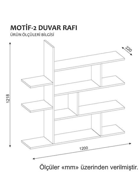 Dekorister Motif Kitaplık 2 Beyaz - 4
