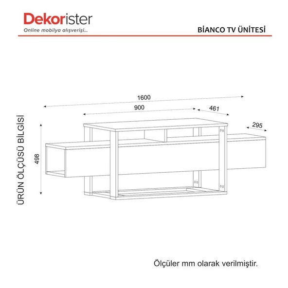 Dekorister Exclusive Bianco Tv Ünitesi Mermer - Resim 7