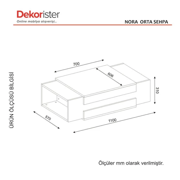 Dekorister Nora Orta Sehpa BEYAZ-CEVİZ - 5