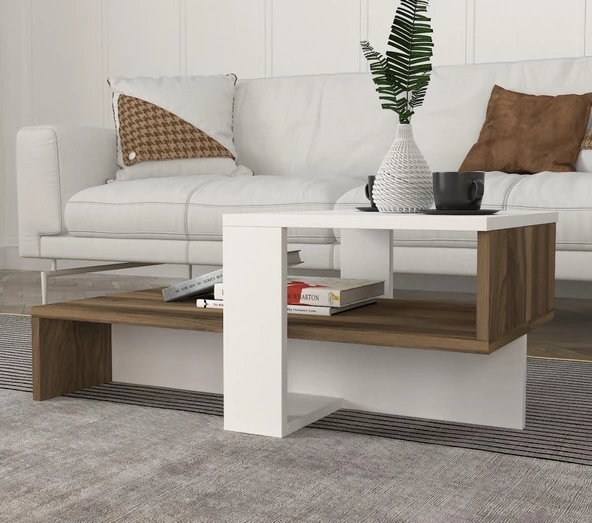 Dekorister Chain Orta Sehpa Beyaz-Ceviz - 4