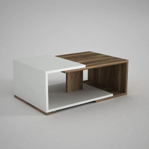 Dekorister Modern Orta Sehpa Beyaz-Ceviz - 4