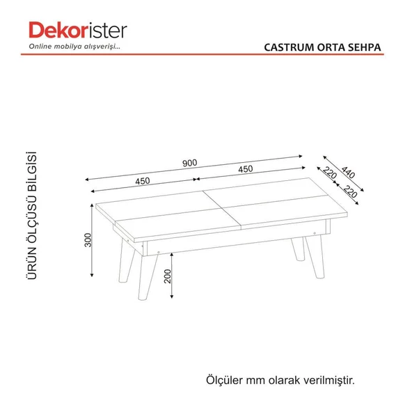 Dekorister Castrum Orta Sehpa Beyaz-Ceviz - 7