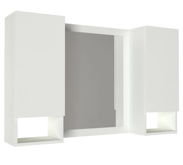 Dekorister Antuan Banyo Üst Dolabı Aynalı Beyaz - 3