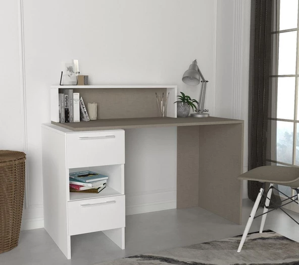 Dekorister Mikasa Çalışma Masası Beyaz-Bohça - 2