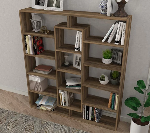 Dekorister Ample Kitaplık Ceviz - Resim 3