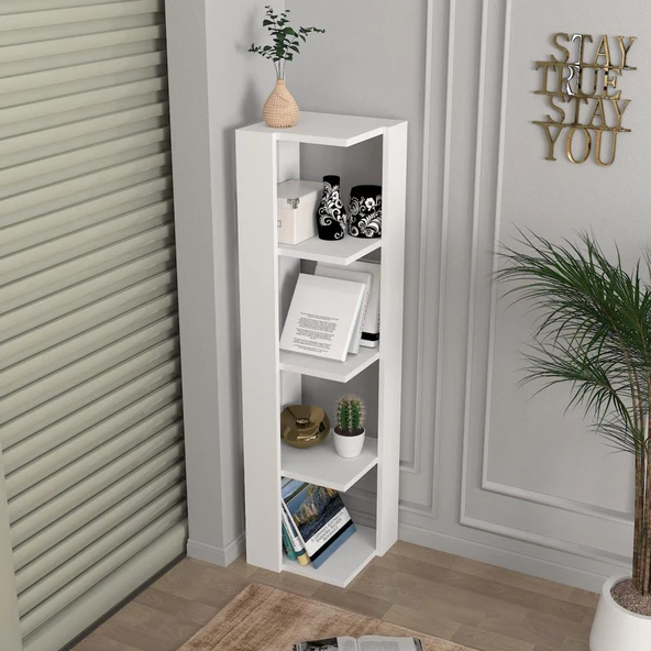 Dekorister Venita Köşe Kitaplık Beyaz - 3