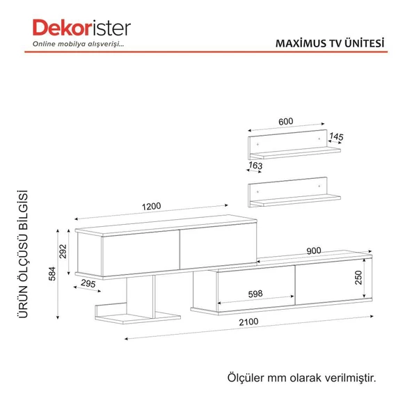 Dekorister Maximus Tv Ünitesi Beyaz-Safir - 4