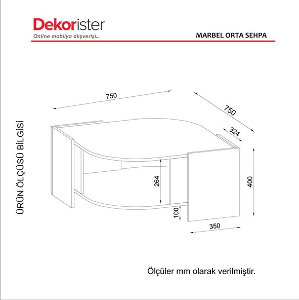 Dekorister Exclusive Marbel Orta Sehpa Ceviz-Mermer - 6