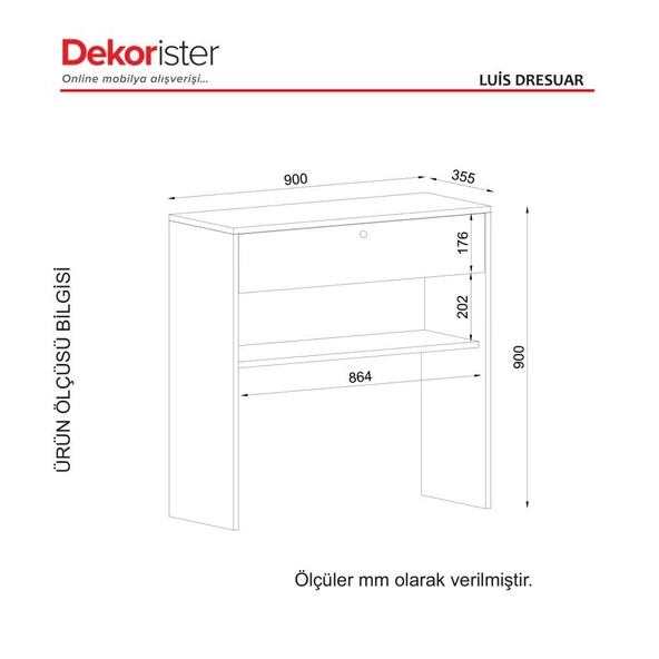 Dekorister Exclusive Luis Dresuar Ceviz-Siyah - 6