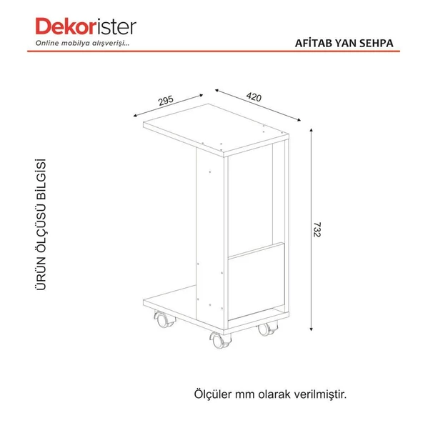 Dekorister Afitab Yan Sehpa Beyaz - 4
