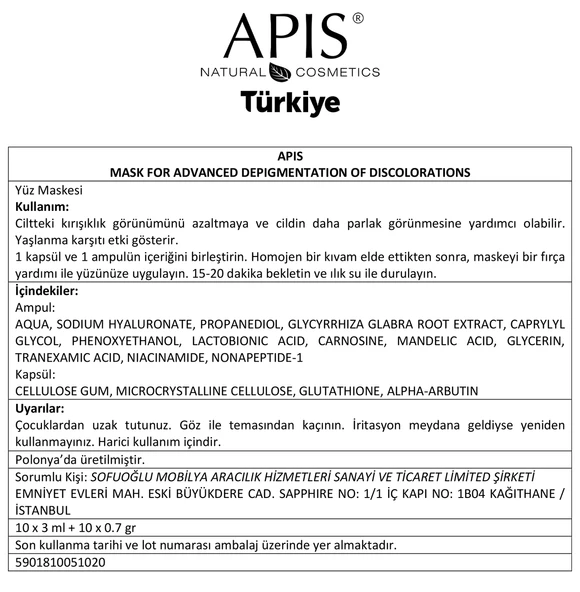 Leke Karşıtı ve Cilt Tonu Eşitleyici Parlaklık Maskesi - 10x3 + 10x0,7 gr - 4