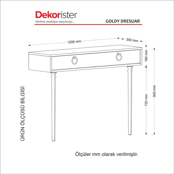 Dekorister Exclusive Goldy Dresuar Ceviz - 8