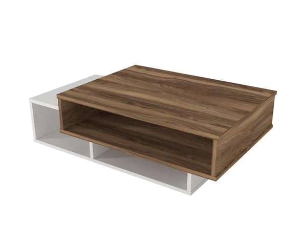 Dekorister Tab Orta Sehpa Beyaz-Ceviz - 7