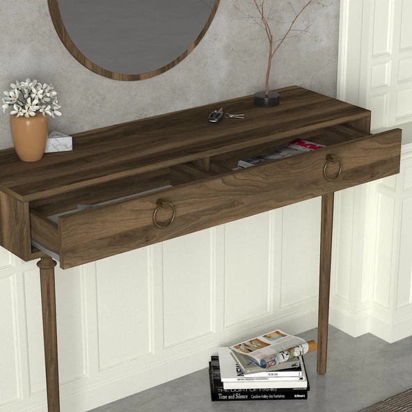 Dekorister Exclusive Goldy Aynalı Dresuar Ceviz - 3