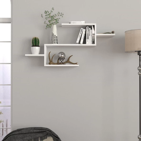 Dekorister Twist Duvar Rafı Beyaz - 2