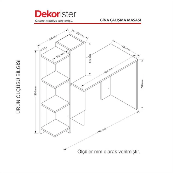 Dekorister Gina Çalışma Masası - 5