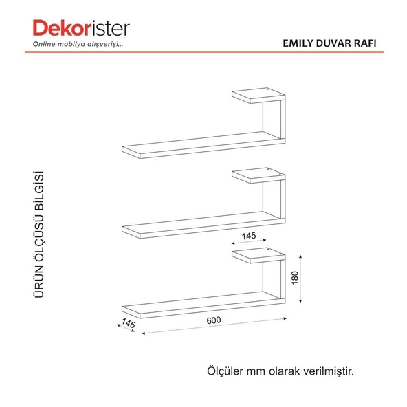 Dekorister Emily Duvar Rafı - 5