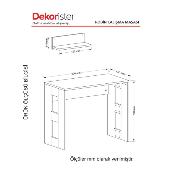 Dekorister Robin Çalışma Masası - 7