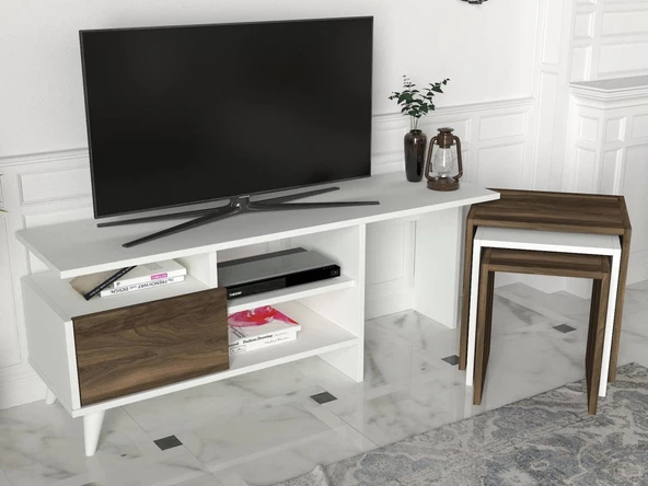 Dekorister Nature Tv Ünitesi Beyaz-Ceviz - 4