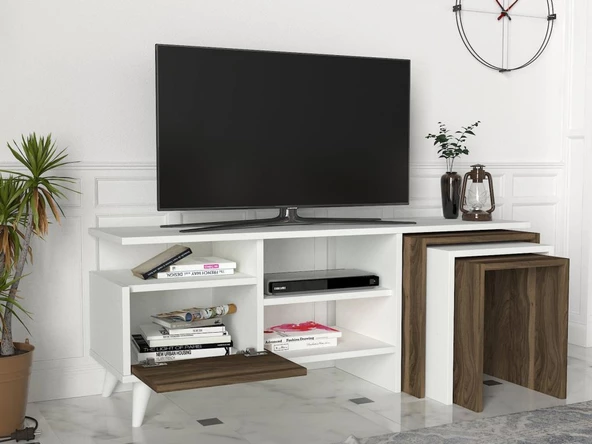 Dekorister Nature Tv Ünitesi Beyaz-Ceviz - 3