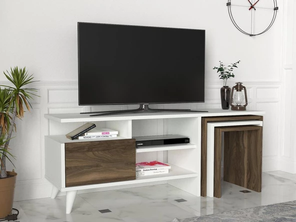 Dekorister Nature Tv Ünitesi Beyaz-Ceviz - 2