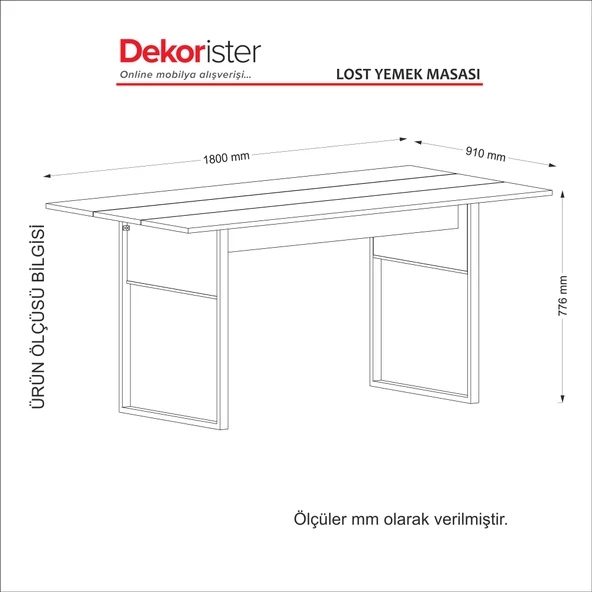 Dekorister Exclusive Lost Yemek Masası Ceviz - 8