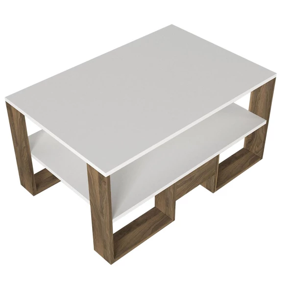 Dekorister Golden Orta Sehpa Beyaz-Ceviz - 6