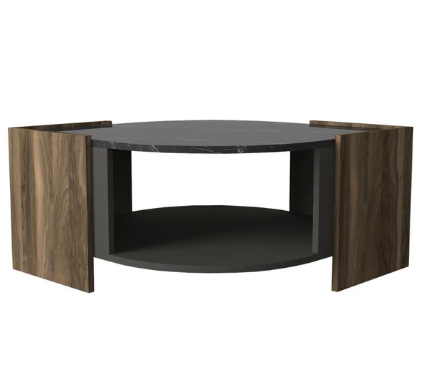 Dekorister Exclusive Marbel Orta Sehpa Ceviz-Mermer - 7