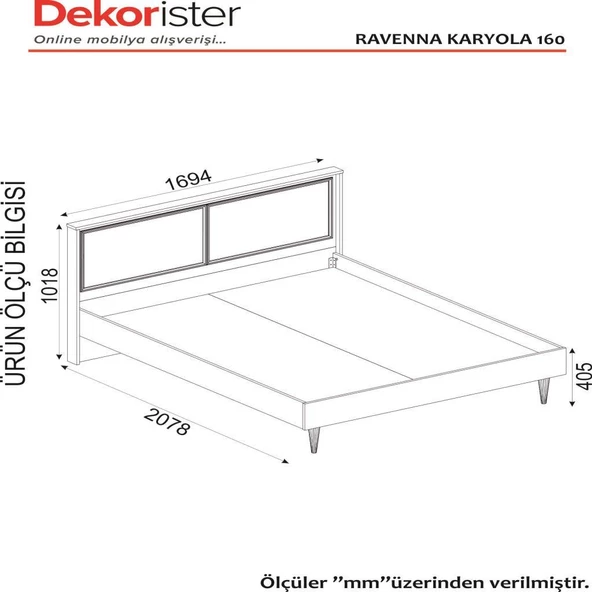 Dekorister Exclusive Ravenna Çift Kişilik Karyola - 160-200 - 7